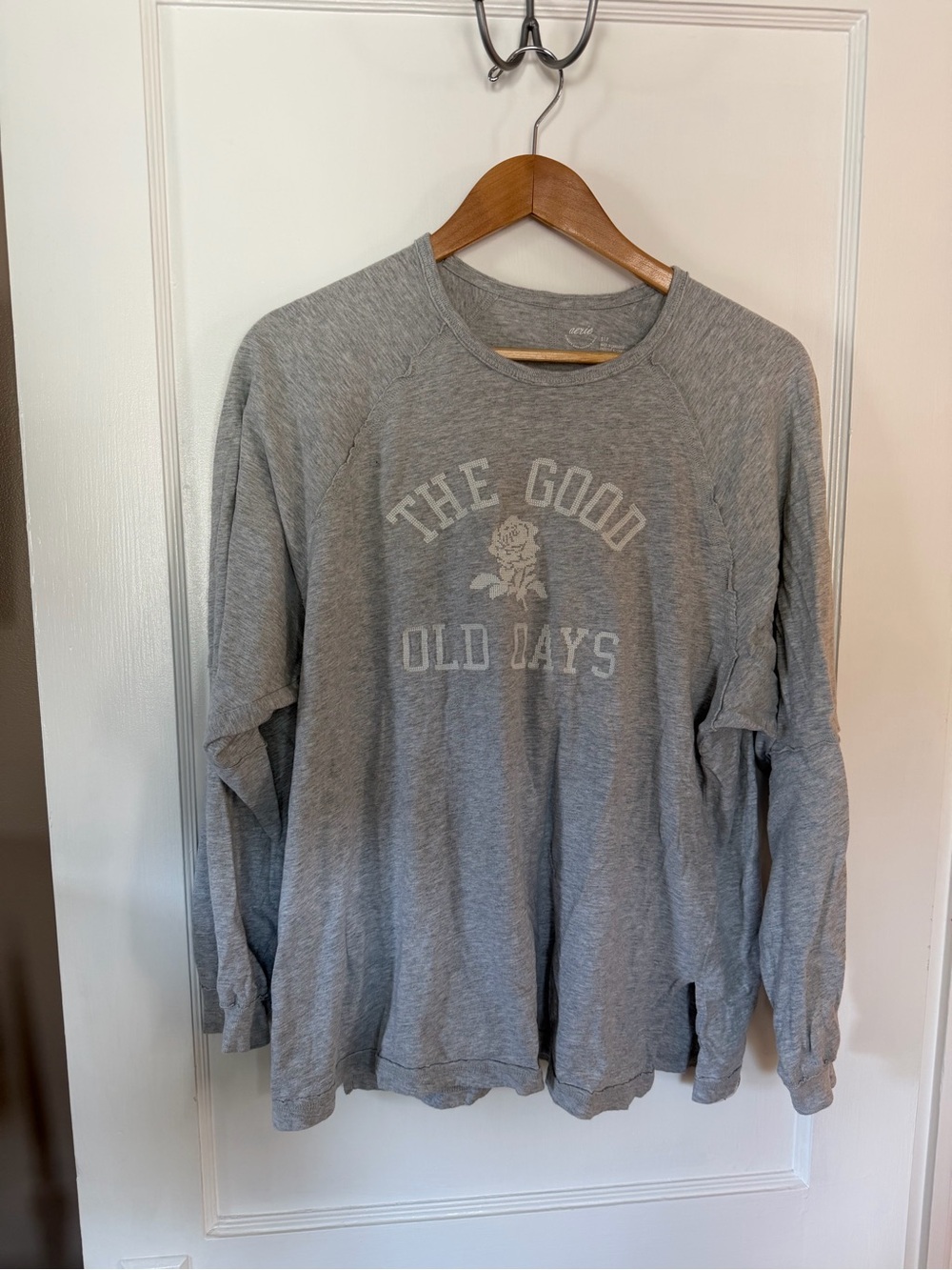 Aerie Cozy Long Sleeve Oversized Boyfriend T Shirt